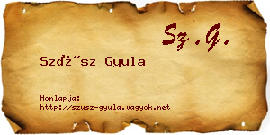 Szüsz Gyula névjegykártya