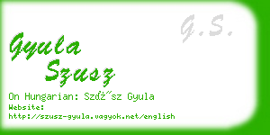 gyula szusz business card